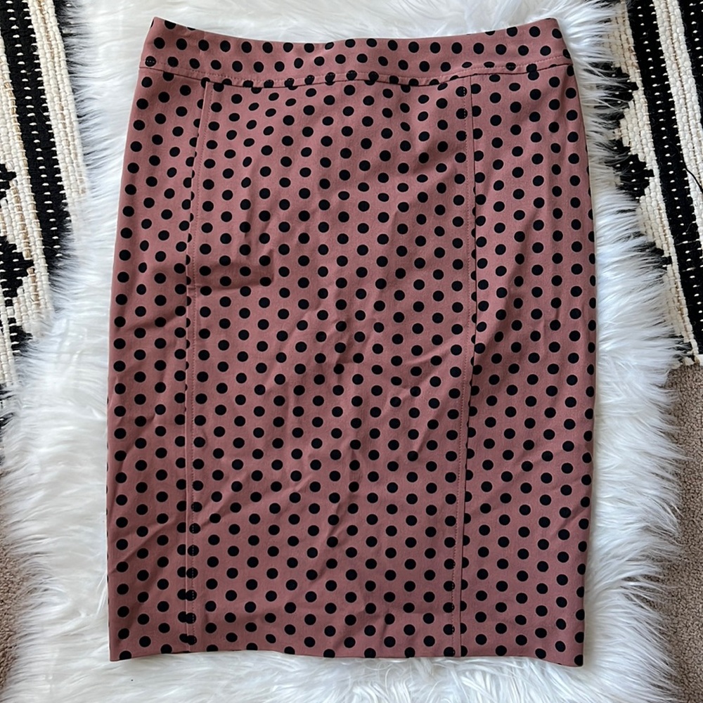 LOFT Poka Dot Pencil Skirt